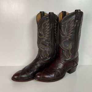 Vintage Tony Lama Patchwork Cowboy Boots | Gold Label | USA Made | 9.5 D